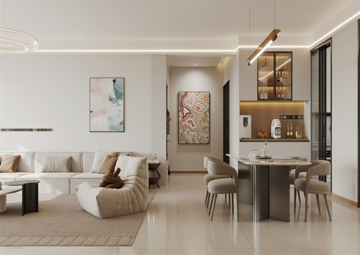 玉庭華府142㎡ | 給喧囂世界按下暫停鍵，現(xiàn)代簡(jiǎn)約風(fēng)的松弛感誰(shuí)能拒絕！